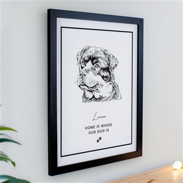 Personalised Dog Breed Black Framed Print