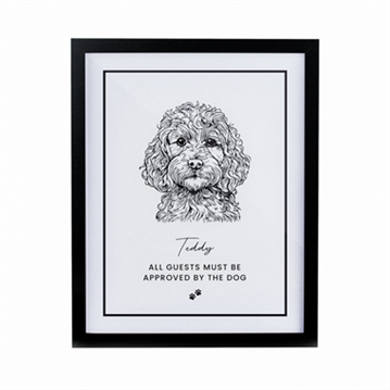 Personalised Dog Breed Black Framed Print