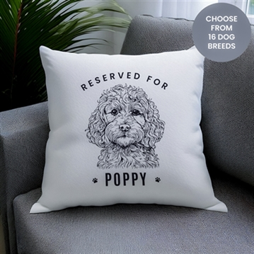 Personalised Reserved For Dog Breed Cushion