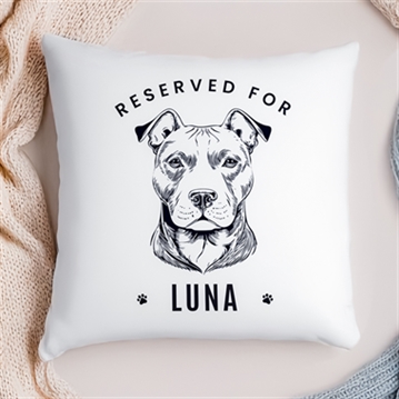Personalised Reserved For Dog Breed Cushion