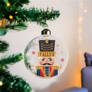 Personalised Nutcracker Christmas Glass Bauble