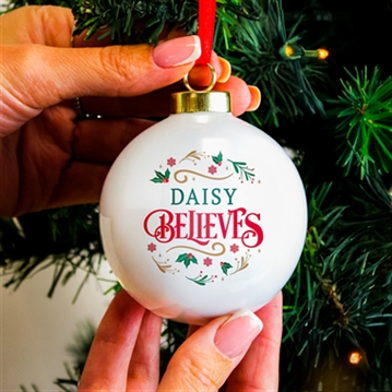 Personalised Believe in Christmas Bauble