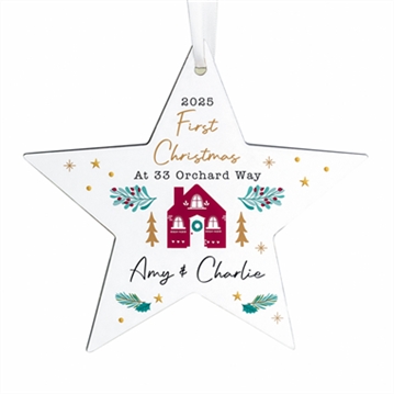 Personalised Home For Christmas Star Ornament