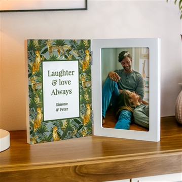 Personalised Leopard Print Hinged 6x4 Photo Frame
