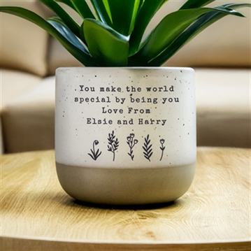 Personalised Floral Flecked Plant Pot