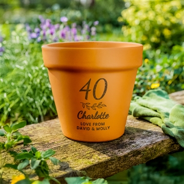 Personalised 40th Birthday Terracotta Plant Pot