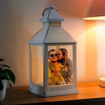 Personalised Photo Upload White Lantern