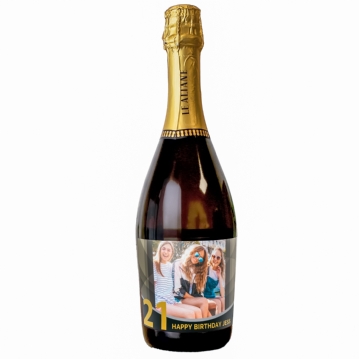 Personalised Photo Upload 21st Birthday Prosecco