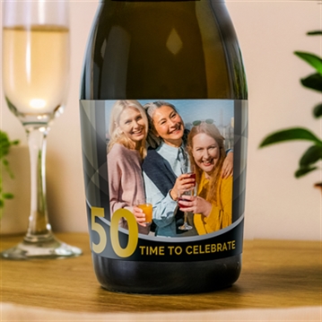 Personalised Photo Upload 50th Birthday Prosecco