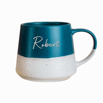 Personalised Blue Speckled Name Ceramic Mug