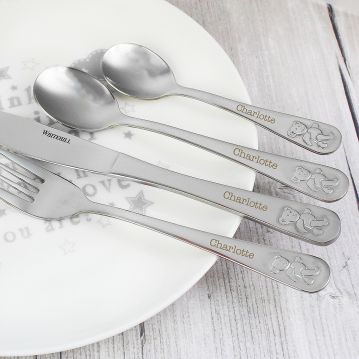 Personalised Teddy Cutlery Set