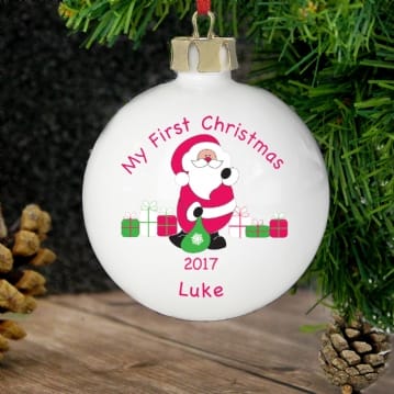 Personalised Babies First Christmas Bauble