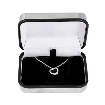 Silver Heart Necklace in Personalised Butterfly Box