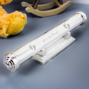 Personalised Birth Certificate Holder With Stand