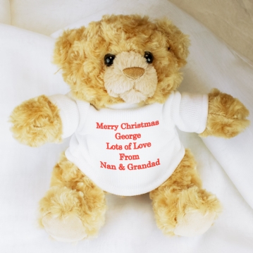 Personalised Teddy Bear In White Jumper