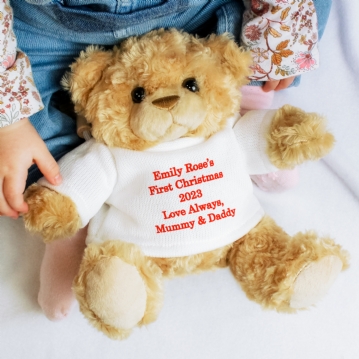 Personalised Teddy Bear In White Jumper