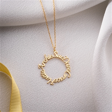 Personalised Circle Family Name Necklace