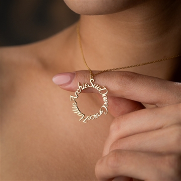 Personalised Circle Family Name Necklace