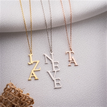 Personalised Vertical Initials Necklace