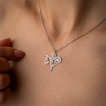 Personalised Birth Flower Bouquet Necklace