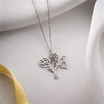 Personalised Birth Flower Bouquet Necklace