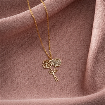 Personalised Birth Flower Bouquet Necklace