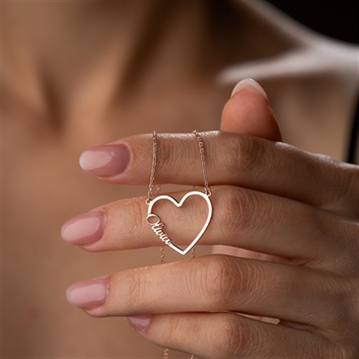 Personalised Three Hearts Necklace in Sterling Silver