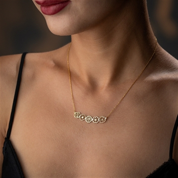 Personalised Birth Flower Family Link Necklace