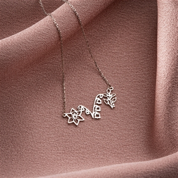 Personalised Birth Flower Family Link Necklace