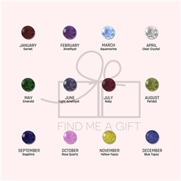 Birth Flower Necklace with Birthstone