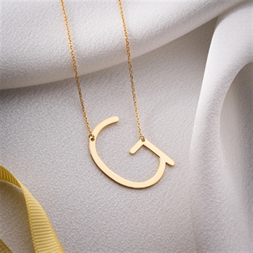 Large Sideway Initial Necklace in Sterling Silver