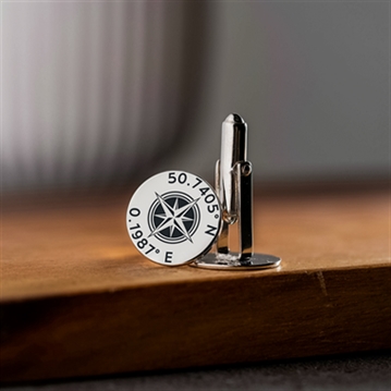 Personalised Sterling Silver Coordinates Cufflinks