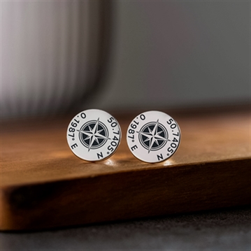 Personalised Sterling Silver Coordinates Cufflinks