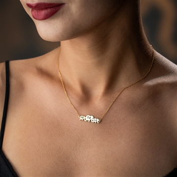 Personalised Elephant Necklace with Family initials