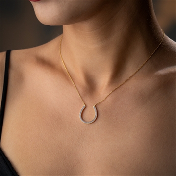 Horseshoe Necklace with Birthstone