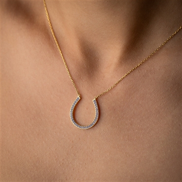 Horseshoe Necklace with Birthstone