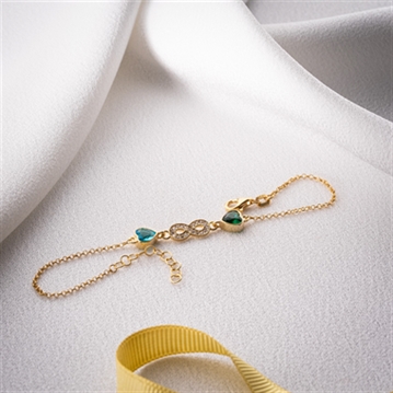 Infinity Bracelet with Heart Birthstones