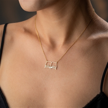Open Book Necklace