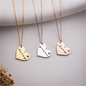 Signature Heart Necklace with Birthstone