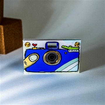 Paper Shoot Camera Case - Hand Drawing (Blue)