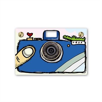 Paper Shoot Camera Case - Hand Drawing (Blue)