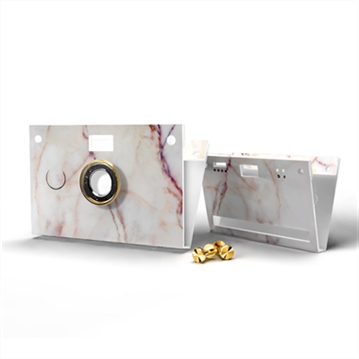 Paper Shoot Camera Case - Stone Pattern (Bianco Rose)