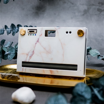 Paper Shoot Camera Case - Stone Pattern (Bianco Rose)