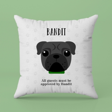 Personalised Pug Dog Cushion