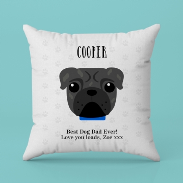 Personalised Pug Dog Cushion