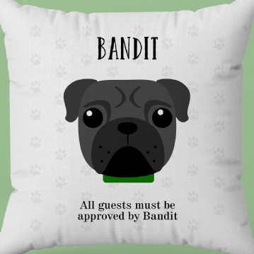 Personalised Pug Dog Cushion