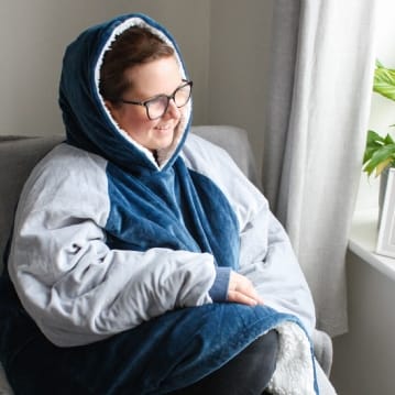 Blue Oversized Blanket Hoodie