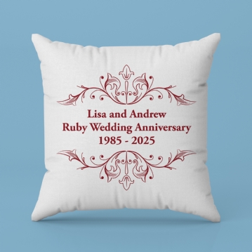 Personalised Ruby Anniversary Cushion