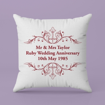 Personalised Ruby Anniversary Cushion