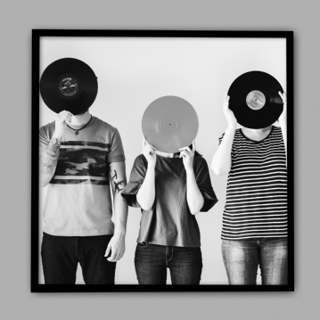 Black Personalised Record Album Frame